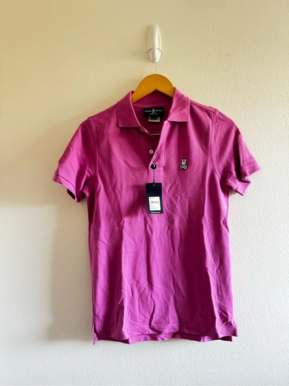 NWT Psycho Bunny Pink Polo Pima Cotton Shirt size 2/ XS